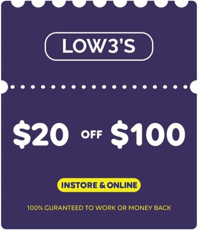 lowes $20 off $100 instore and online coupon