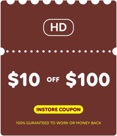 home depot $10 off $100