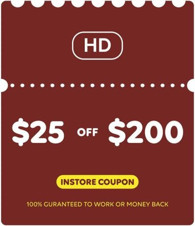 home depot $25 off $200