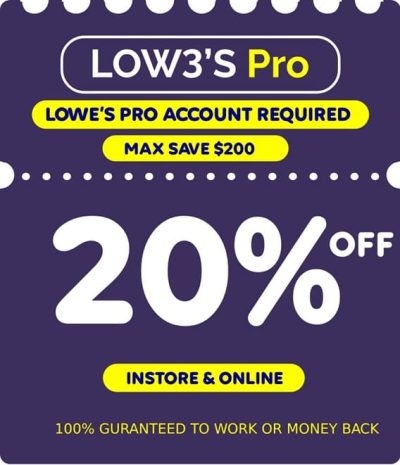 Lowes pro 20% off coupon